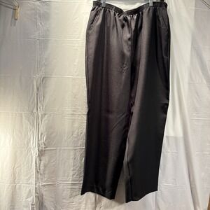 Blair Plus Size Women's Slacks Dress Pants Black Size 20PT Tummy Panel Wide Leg